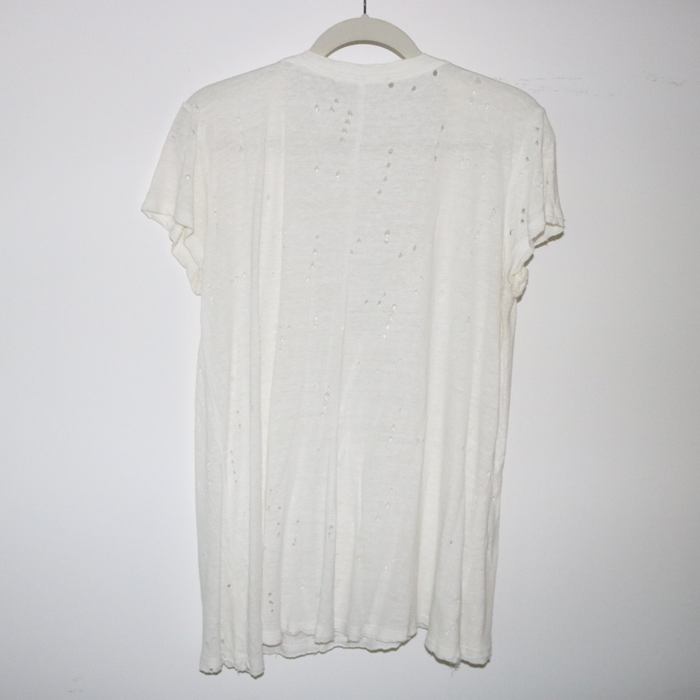 ARTICLE White Tee with Distressed Holes - Picture 3 of 3
